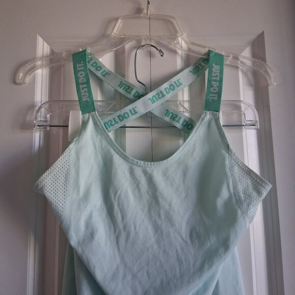 NIKE Dri-Fit Light Teal Blue Racer Back Athletic Top Women's Size XS - Picture 3 of 15